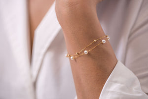 River of Dreams 18K Gold Pearl Bracelet