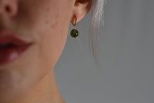 Load image into Gallery viewer, Modern Dynasty 18K Gold Hoop Earrings with Jade