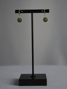 Modern Dynasty 18K Gold Hoop Earrings with Jade