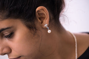 Blue Storm Pearl Earrings