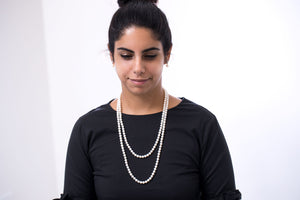 Classic Long Pearl Necklace