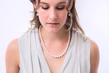Load image into Gallery viewer, Diamond Cross Pearl Earrings