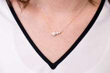 Load image into Gallery viewer, Three Pearl Dots 18K Gold Necklace